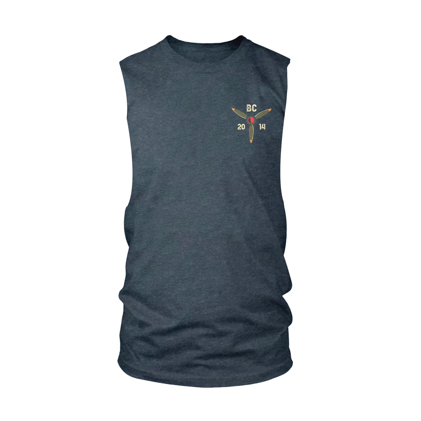 Aces 2.0 Cut-Off Tank - Heather Navy