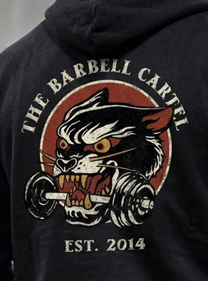 Wild Cat Hoodie - Black - back view on model