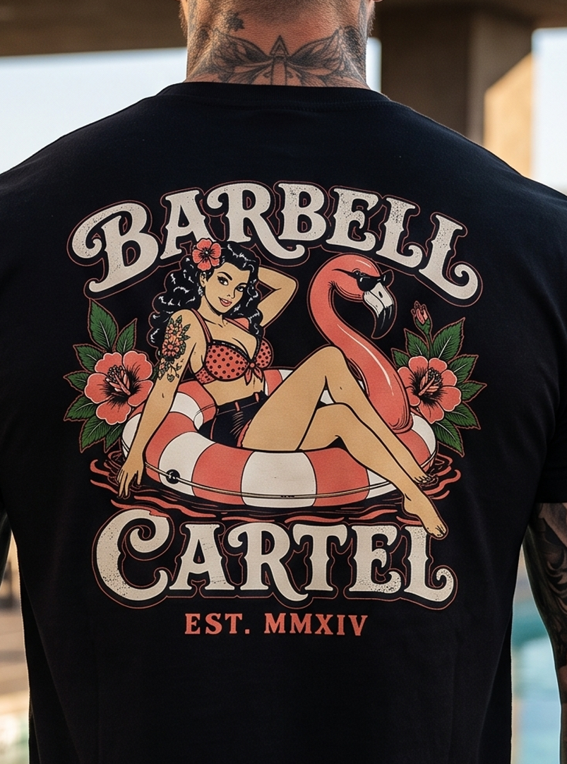 Poolside Paradise T-Shirt - Black