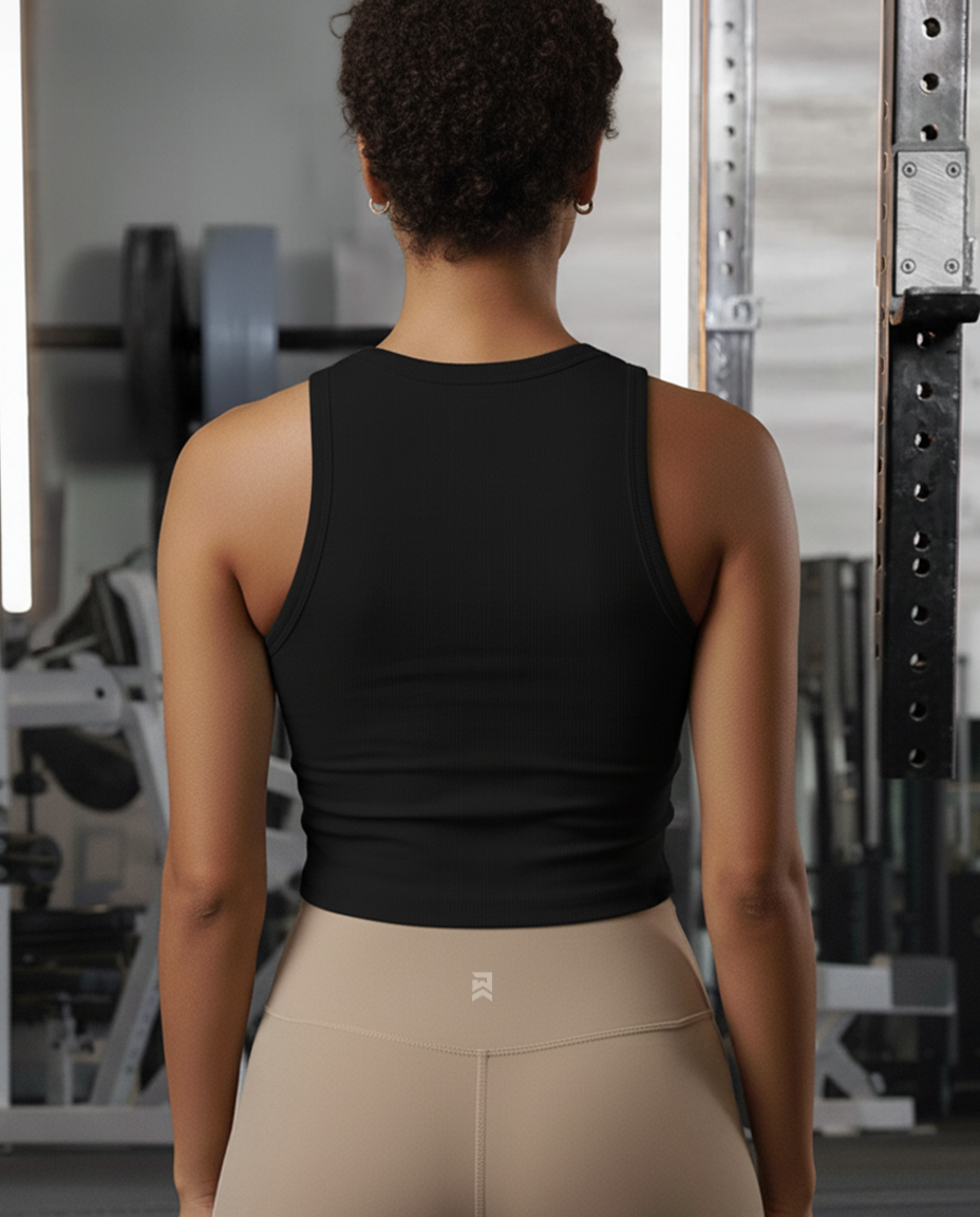 Foundation Cropped Tank - Black