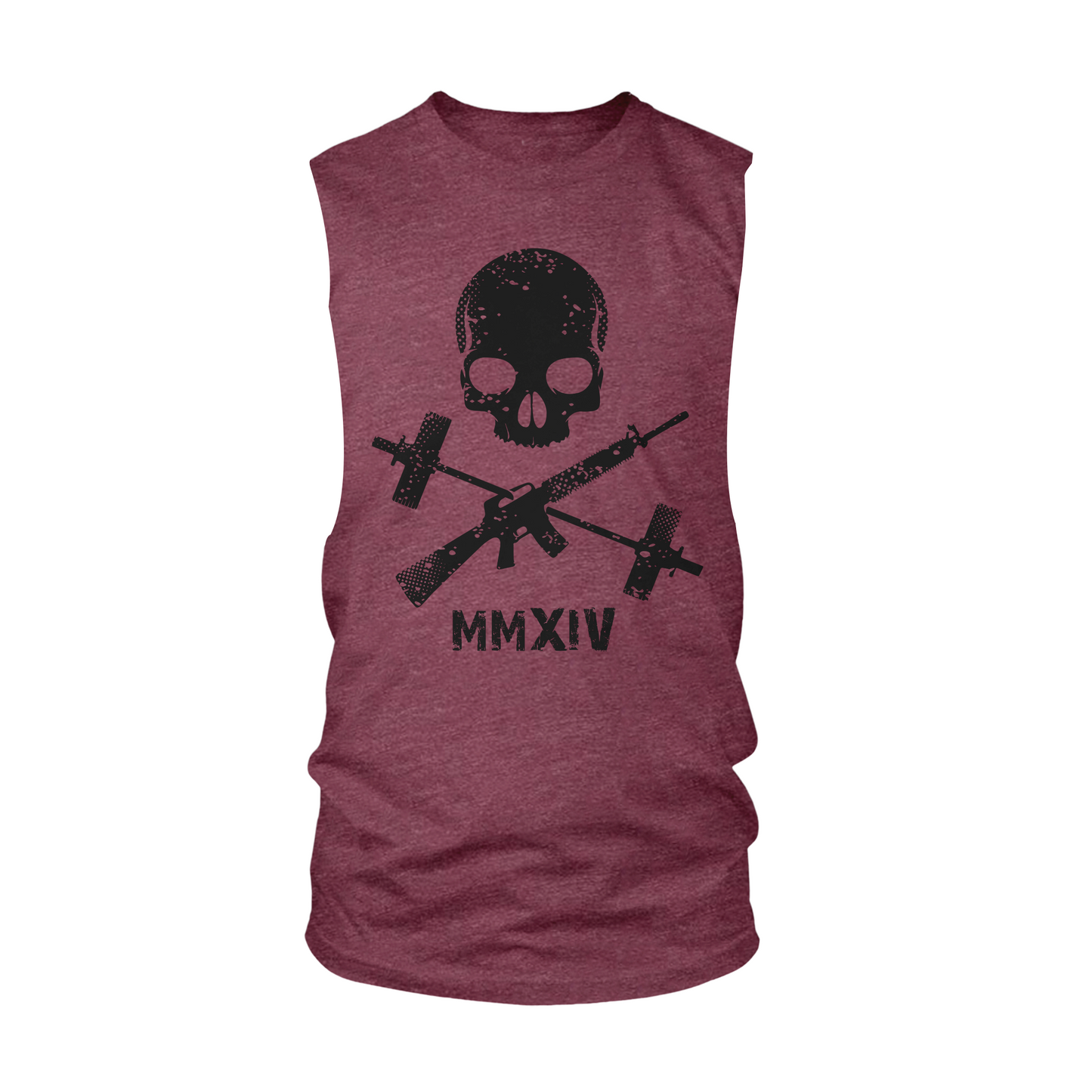 Hot Crossed Guns Cut-Off Tank - Heather Maroon (Limited Edition)