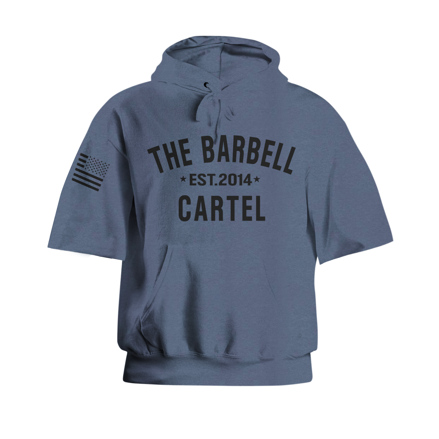 Classic Logo Pump Cut Hoodie - Denim