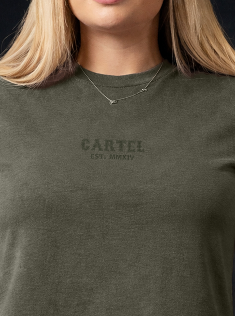 Deadlifted Hand Cut Crop - Weathered Army