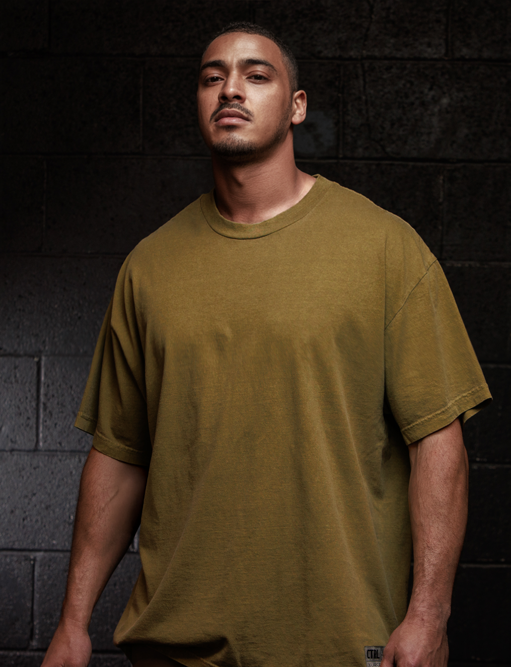 Control Oversized Heavyweight Tee - Vintage Army