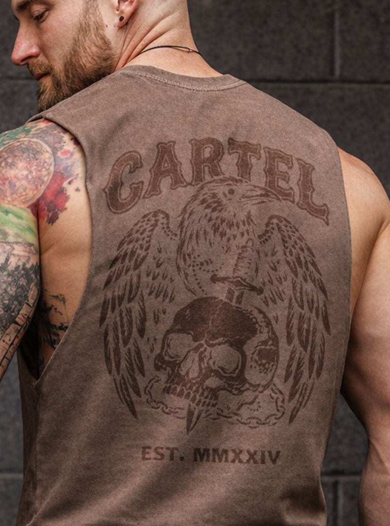 Fly or Die Cut-Off Tank - Faded Clay