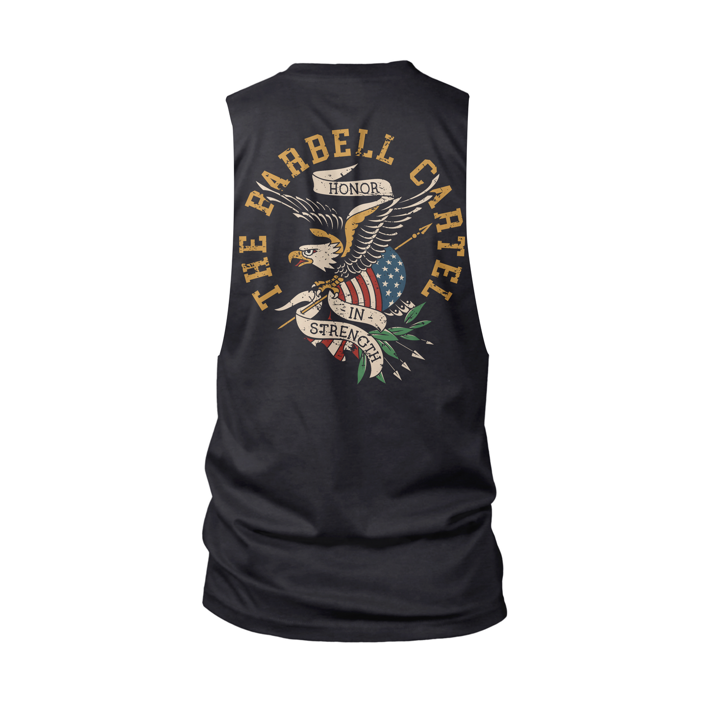 Honor in Strength Cut-Off Tank - Black