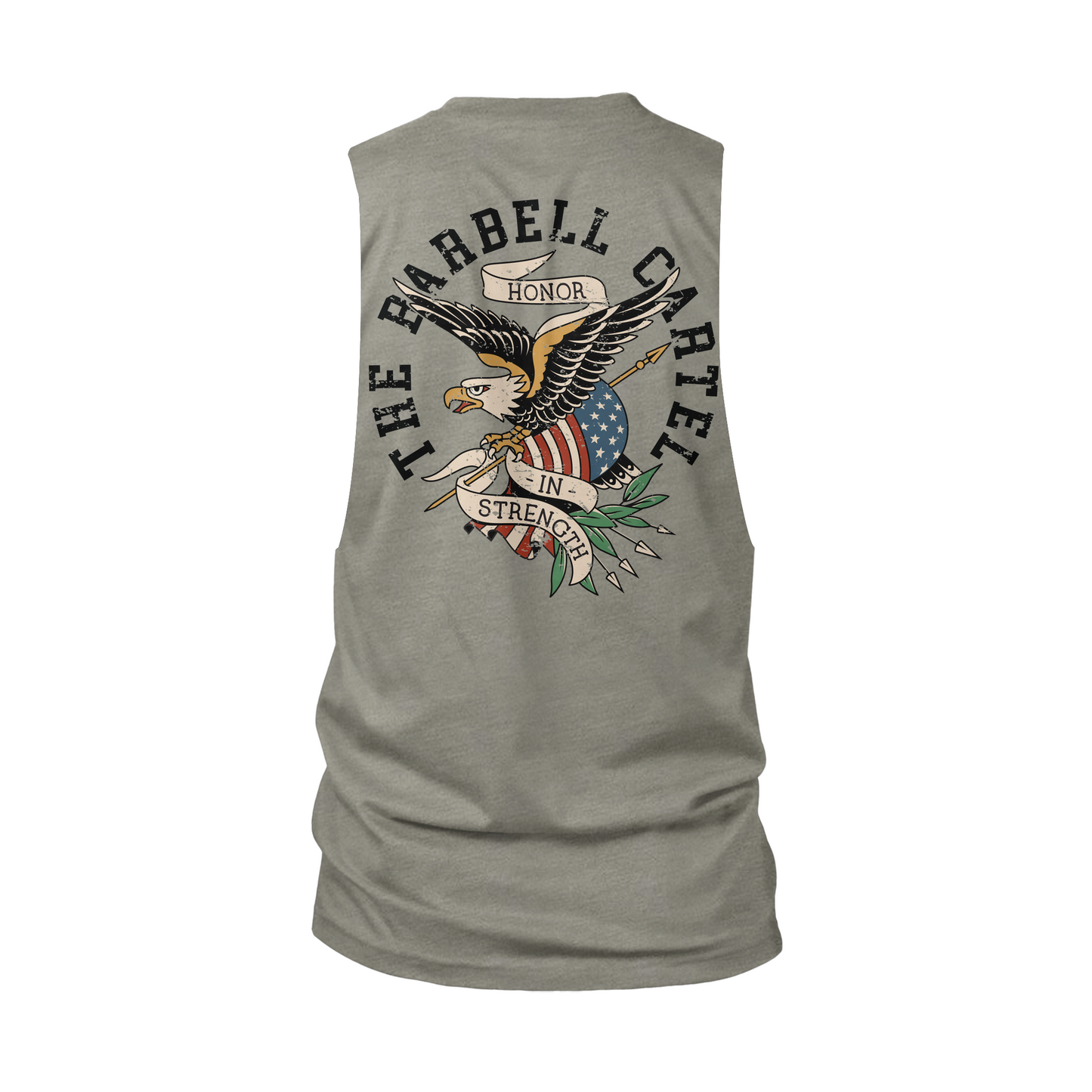 Honor in Strength Cut-Off Tank - Stone