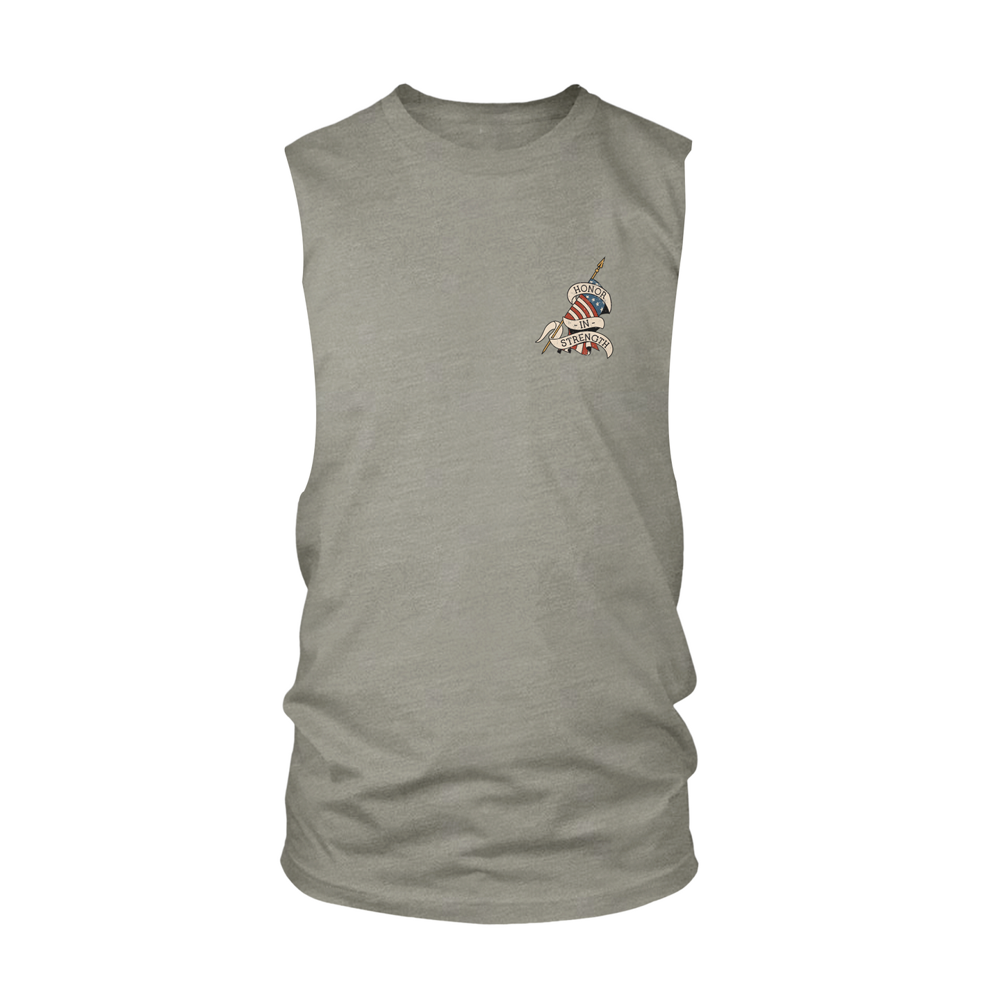 Honor in Strength Cut-Off Tank - Stone