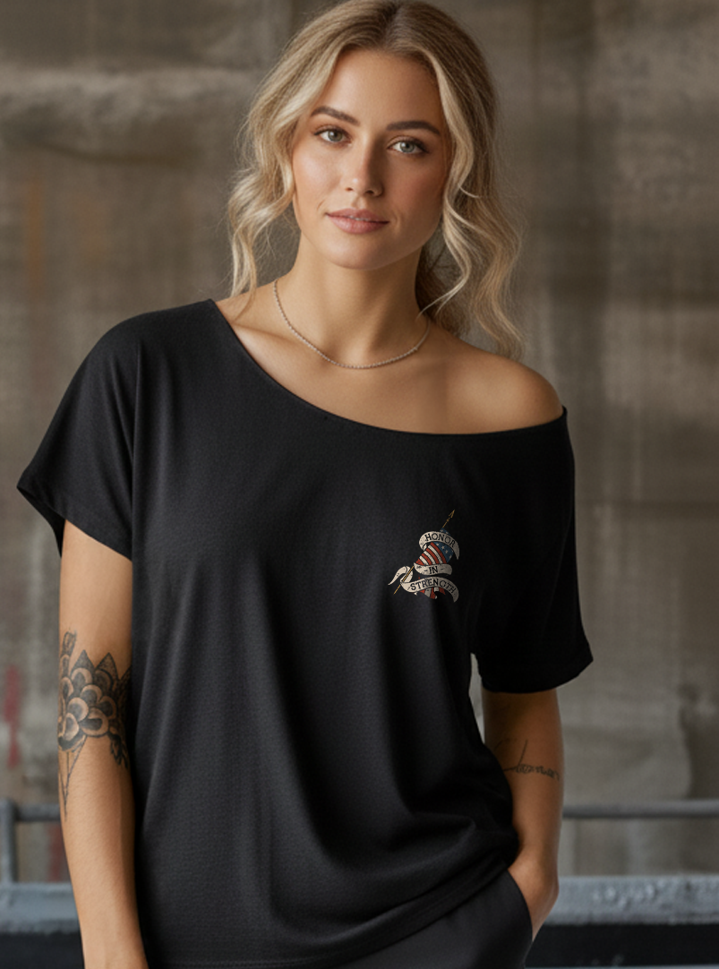 Honor in Strength Street Cut T-Shirt - Black