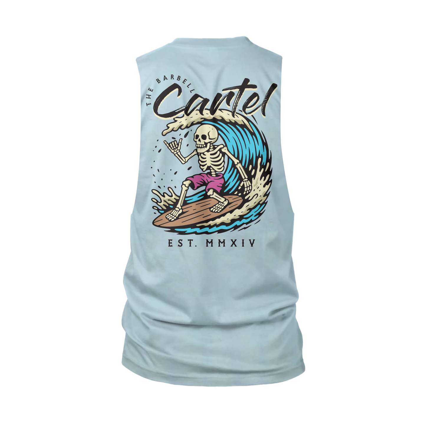 Hang Ten Cut-Off Tank - Ice Blue