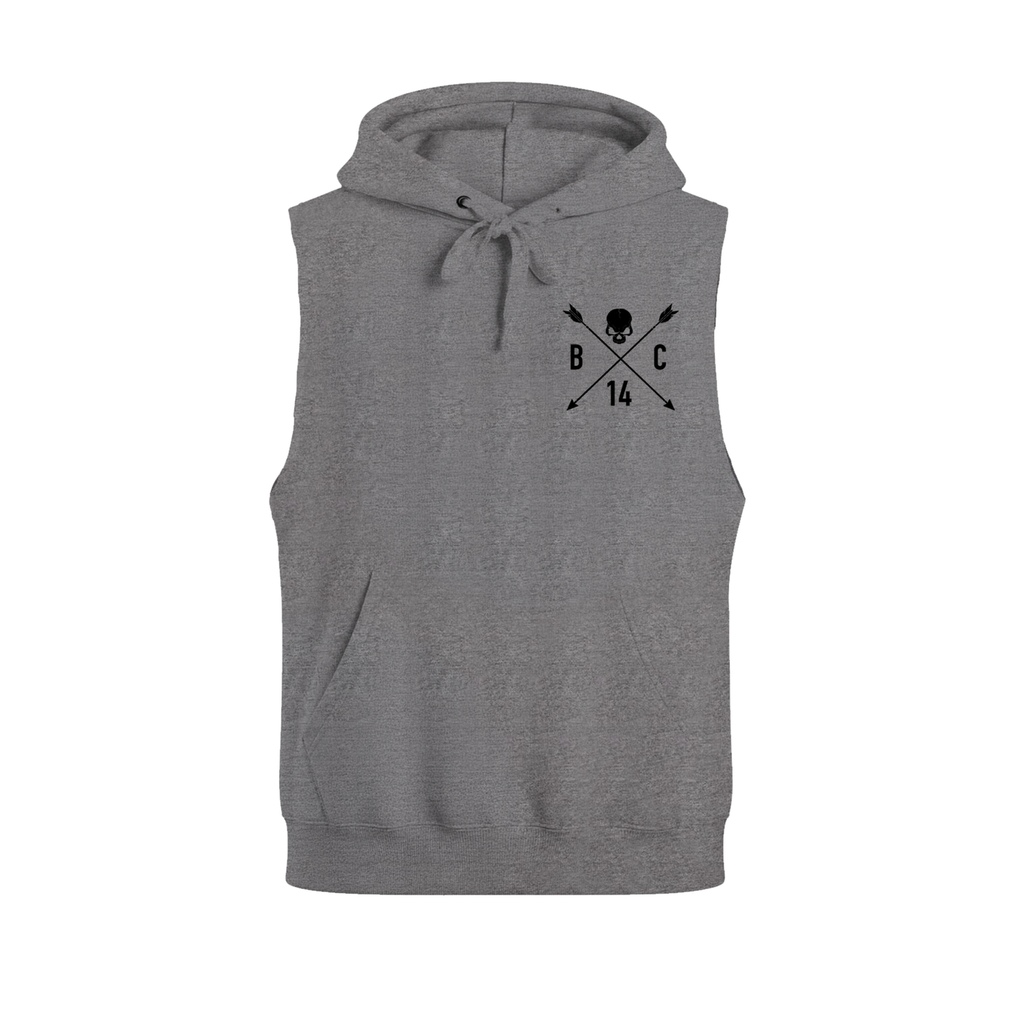 Skull & Arrow Raw Cut Sleeveless Hoodie - Oxford
