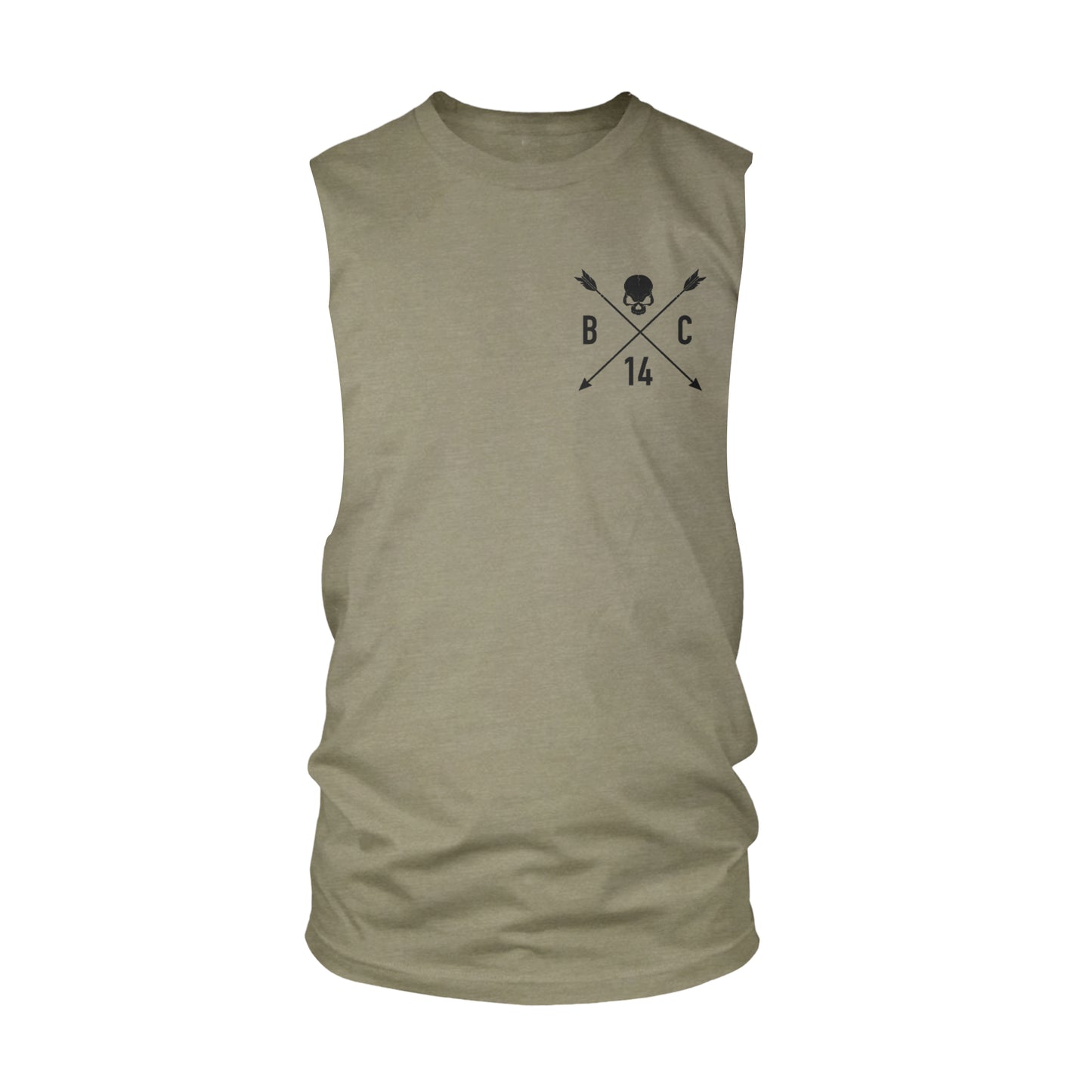 Skull & Arrow Cut-Off Tank - Olive
