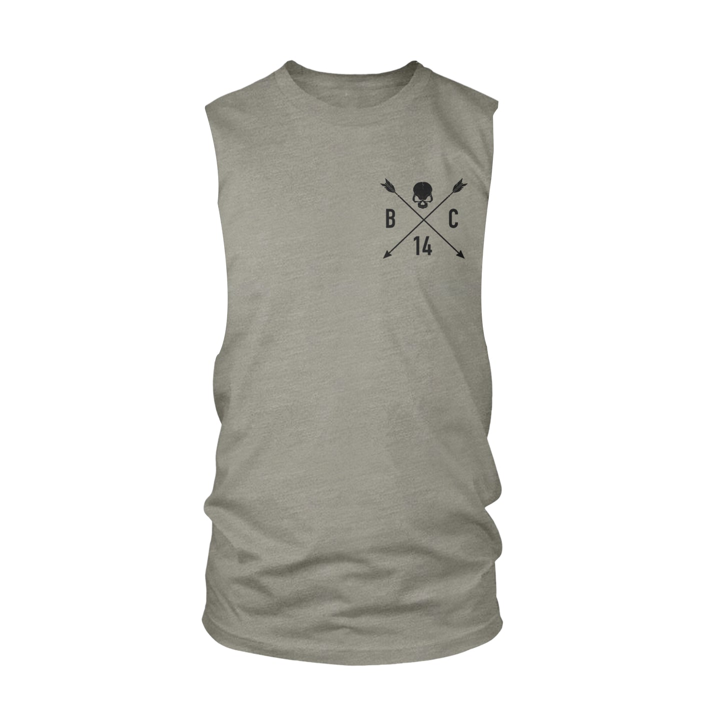 Skull & Arrow Cut-Off Tank - Stone Grey