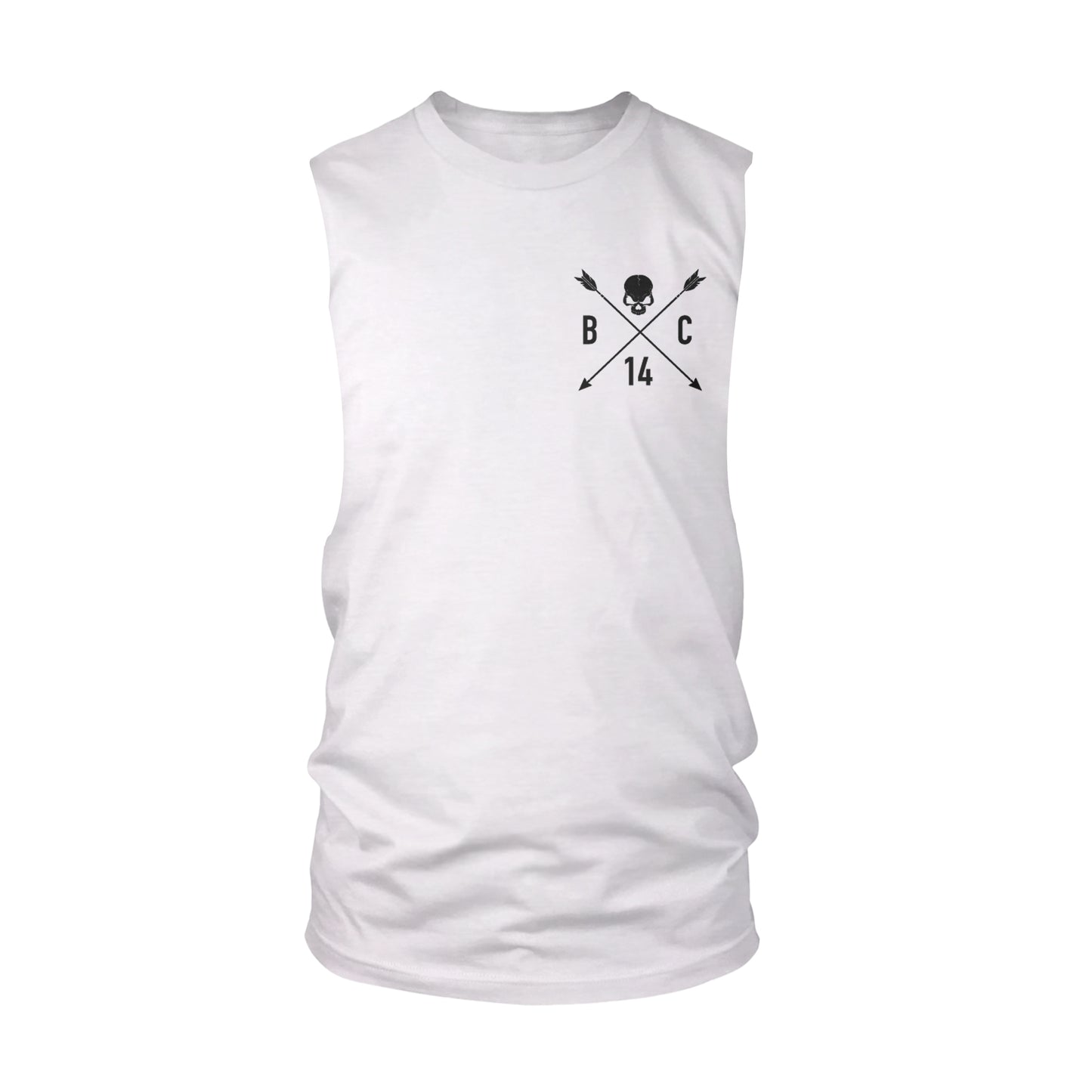 Skull & Arrow Cut-Off Tank - White