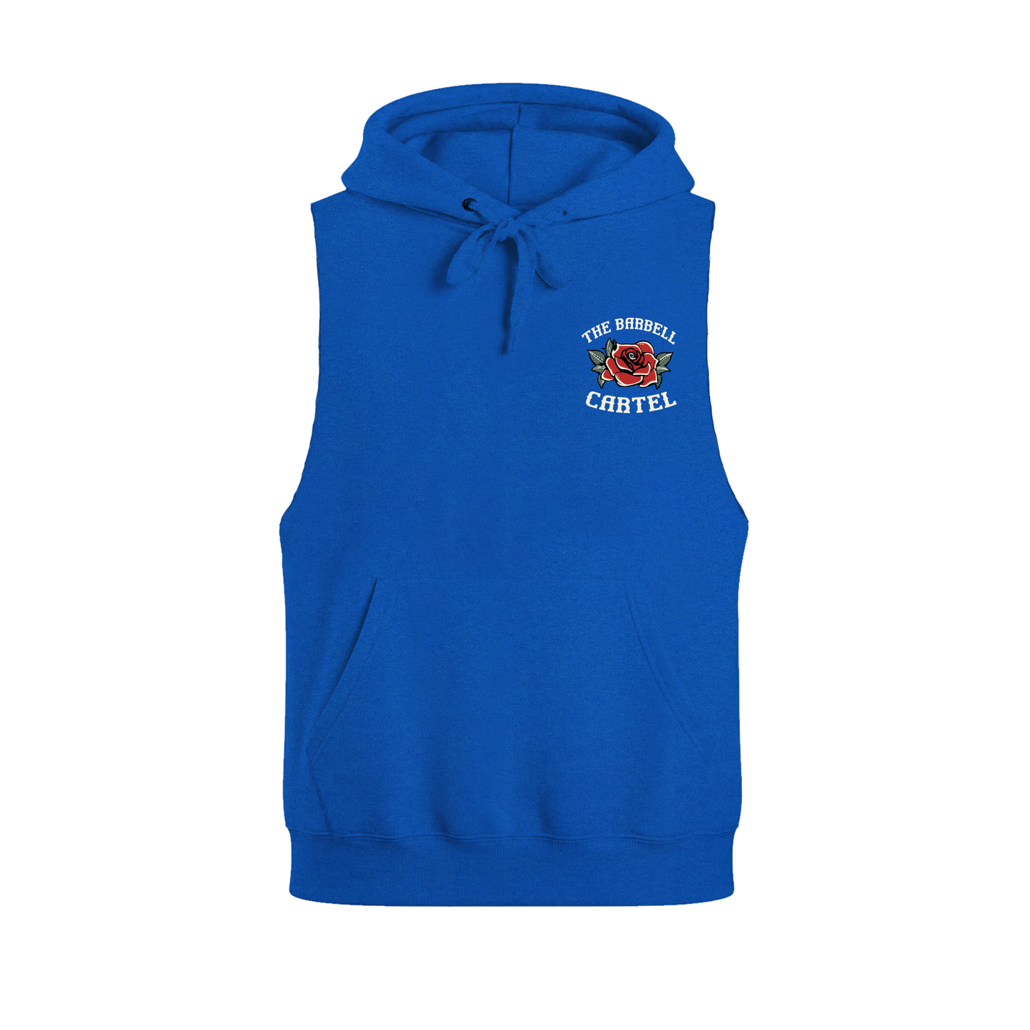 Split Skull Raw Cut Sleeveless Hoodie - Electric Blue (Limited Edition)