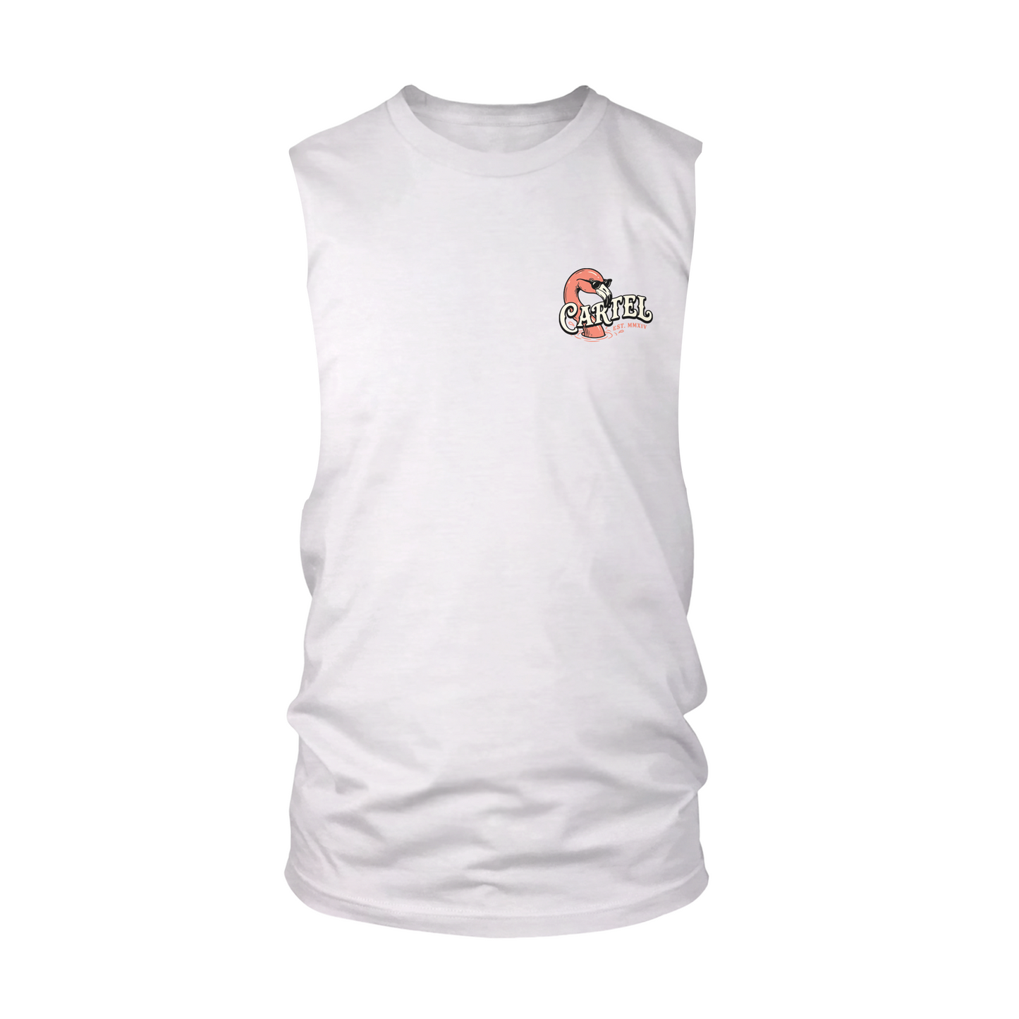 Poolside Paradise Cut-Off Tank - White