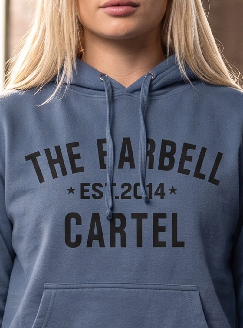 Women's Classic Logo Hoodie - Denim - front view on model