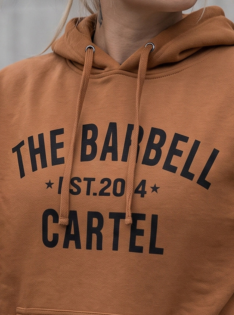 Women's Classic Logo Hoodie - Pecan - front view on model