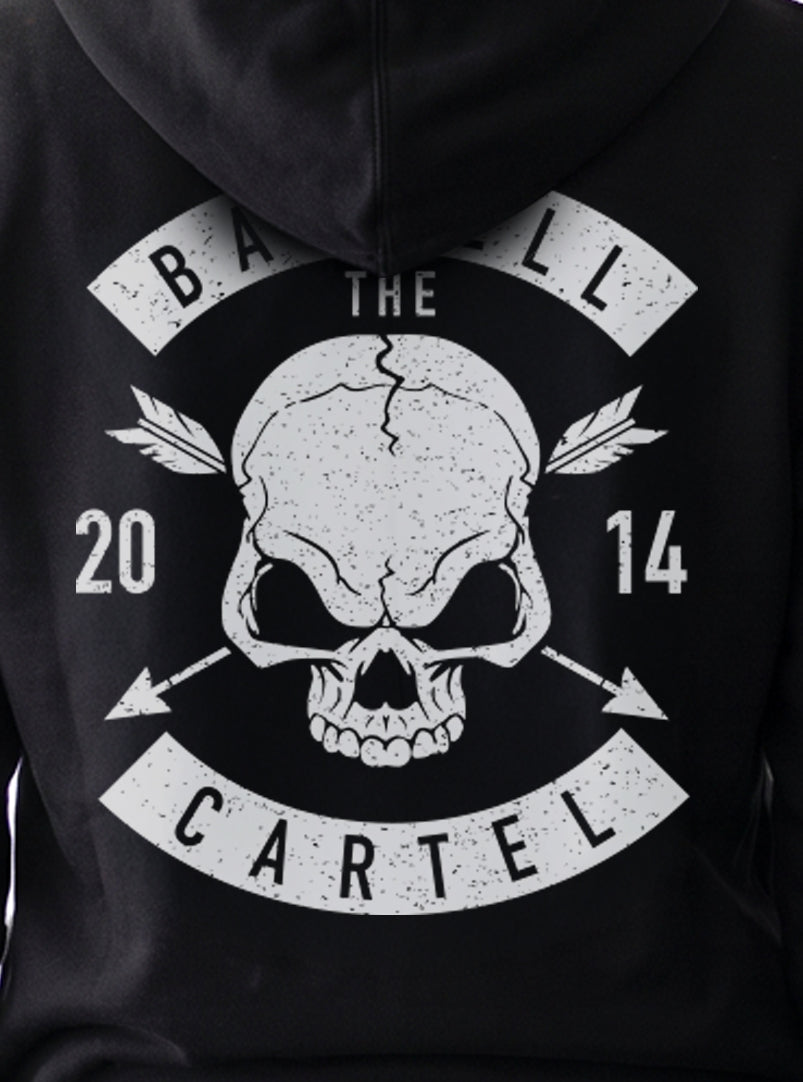 Women's Skull & Arrow Hoodie - Black - back view on model