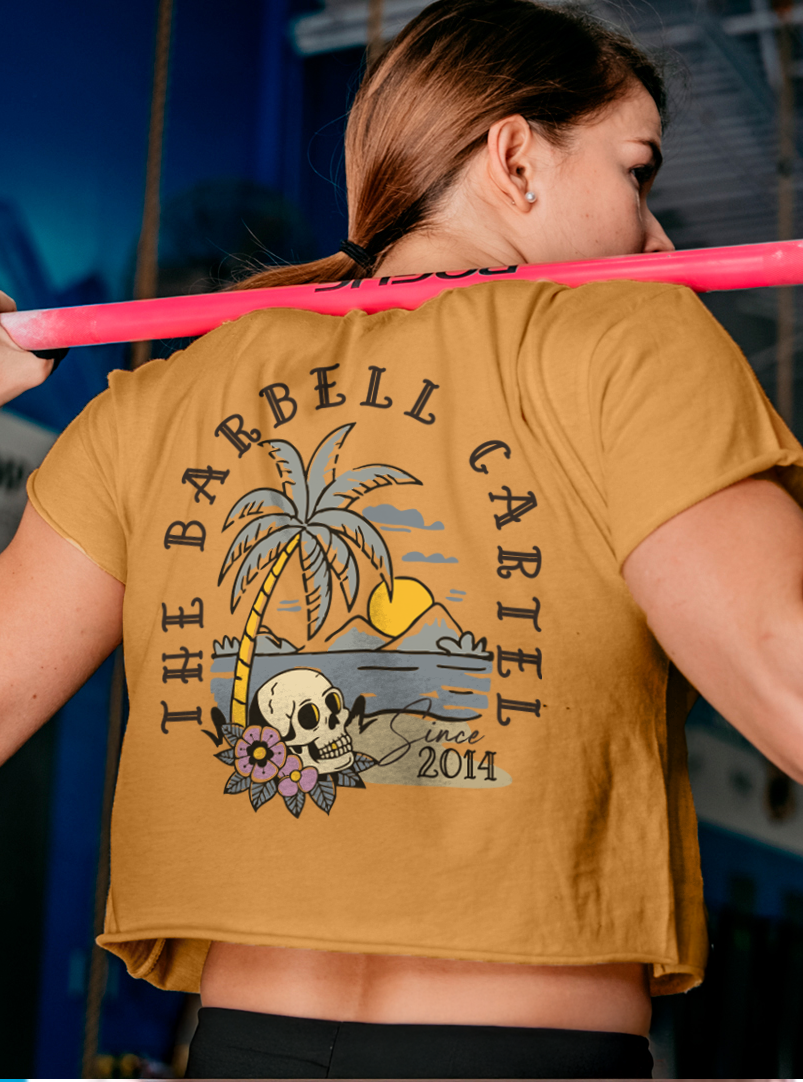 Dead Set Paradise Crop T-Shirt - Antique Gold – The Barbell Cartel