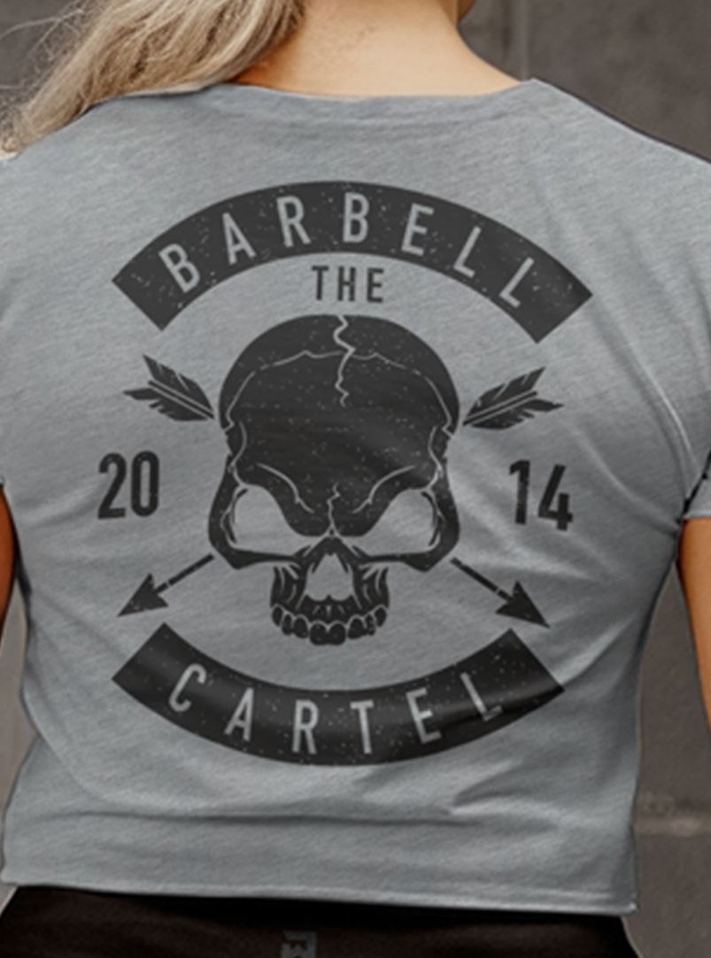 Skull & Arrow Crop T-Shirt - Heather Grey