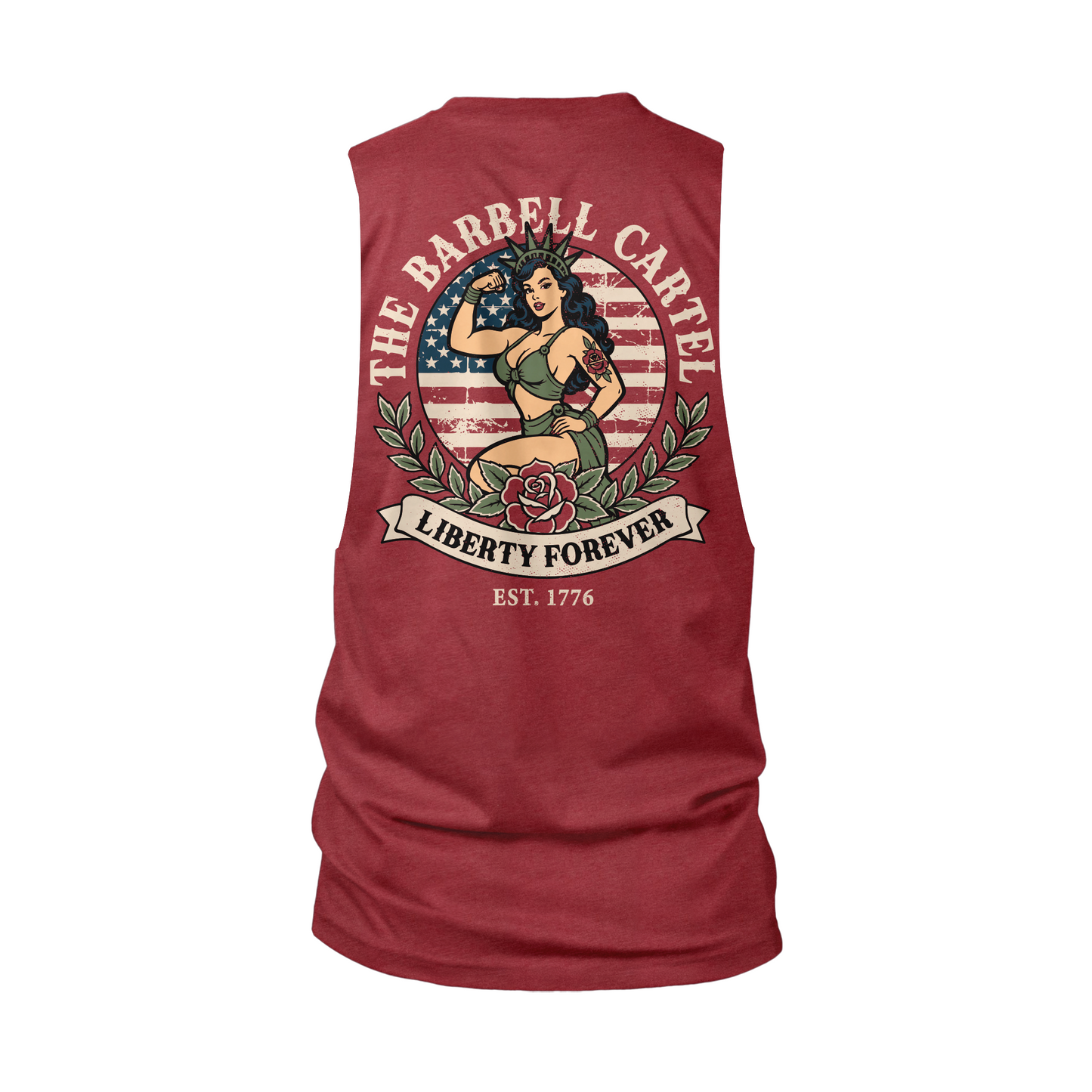 Lady Liberty Cut-Off Tank - Cardinal (Limited edition)