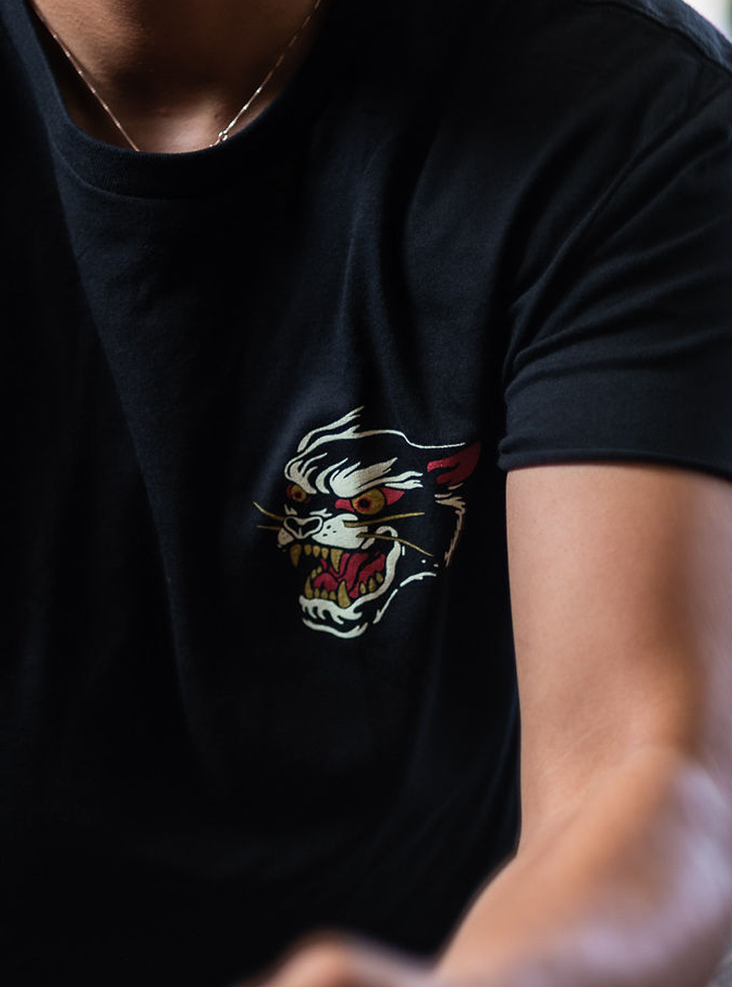 Wild Cat Crop T-Shirt - Black