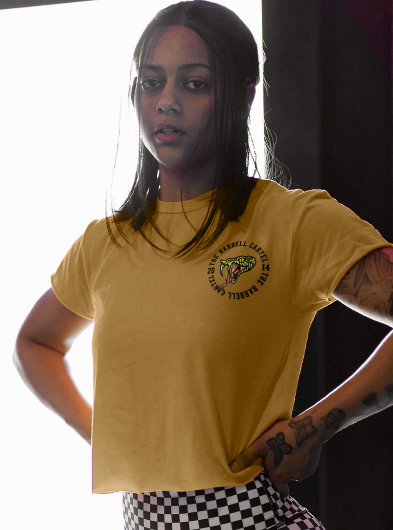 Snake Eyes Crop T-Shirt - Antique Gold