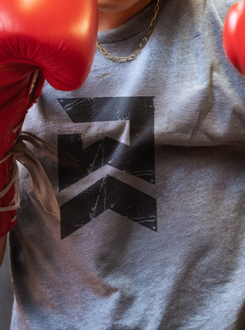 Badge of Honor Crop T-Shirt - Grey