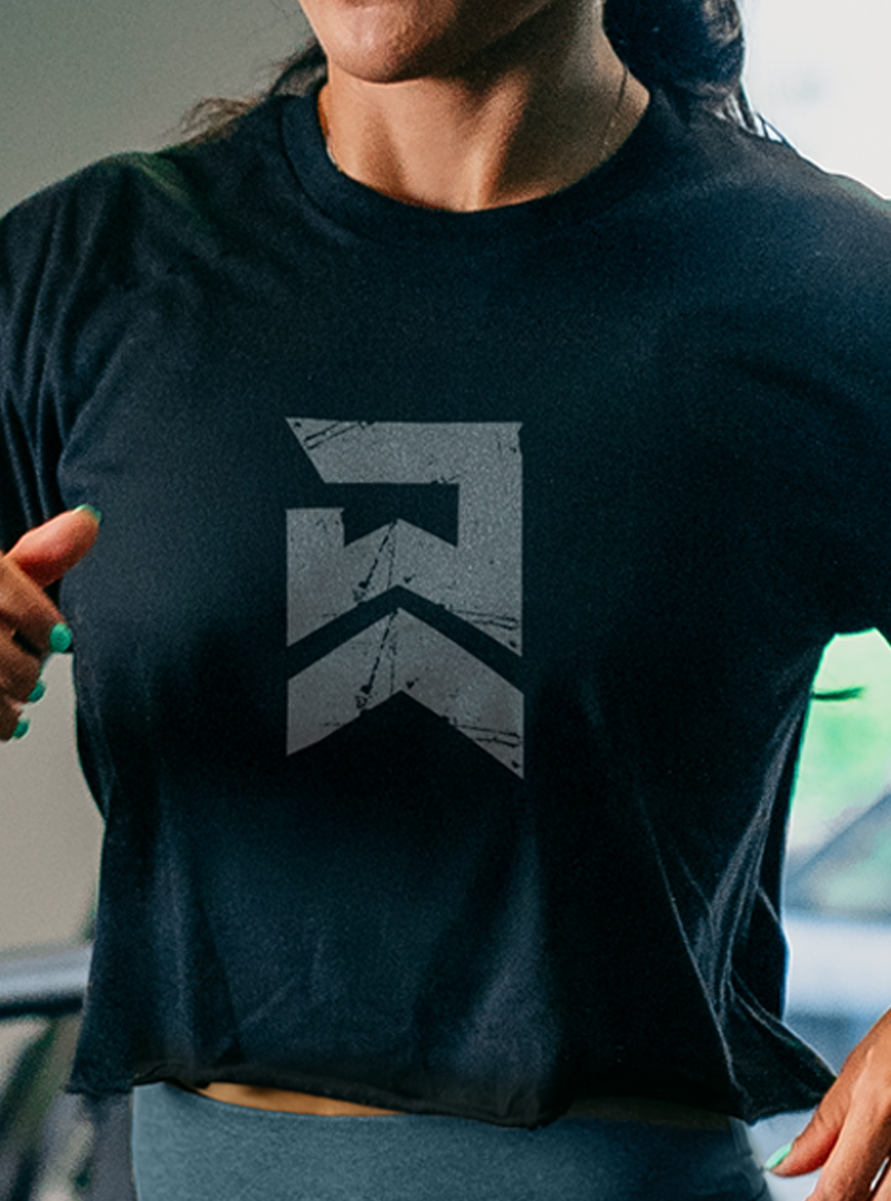 Badge of Honor Crop T-Shirt - Black