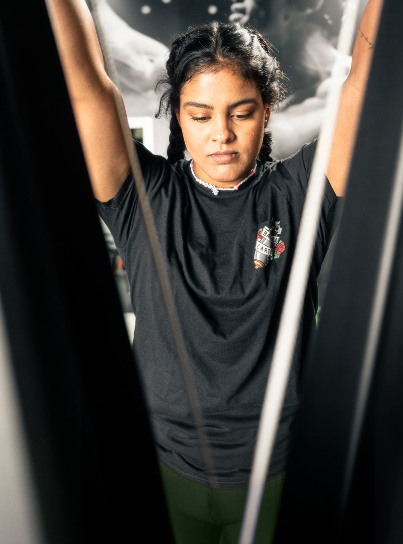 Bomber Girl Crop T-Shirt - Black