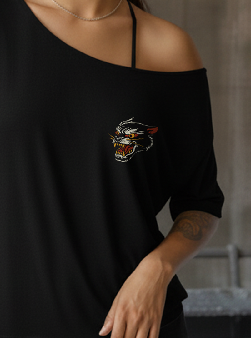 Wild Cat Street Cut T-Shirt - Black
