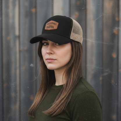 Classic Logo Leather Patch Snap Back / Regular Brim - Black