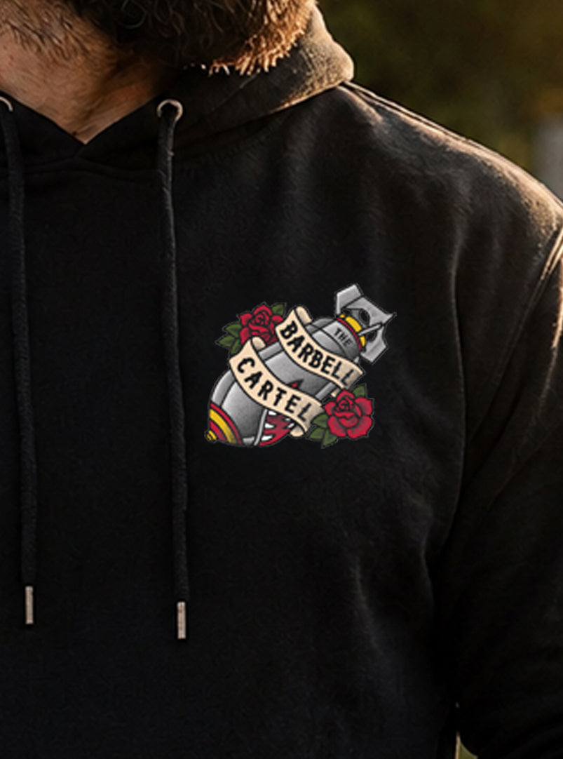 Bomber Girl Hoodie - Black - front view on model