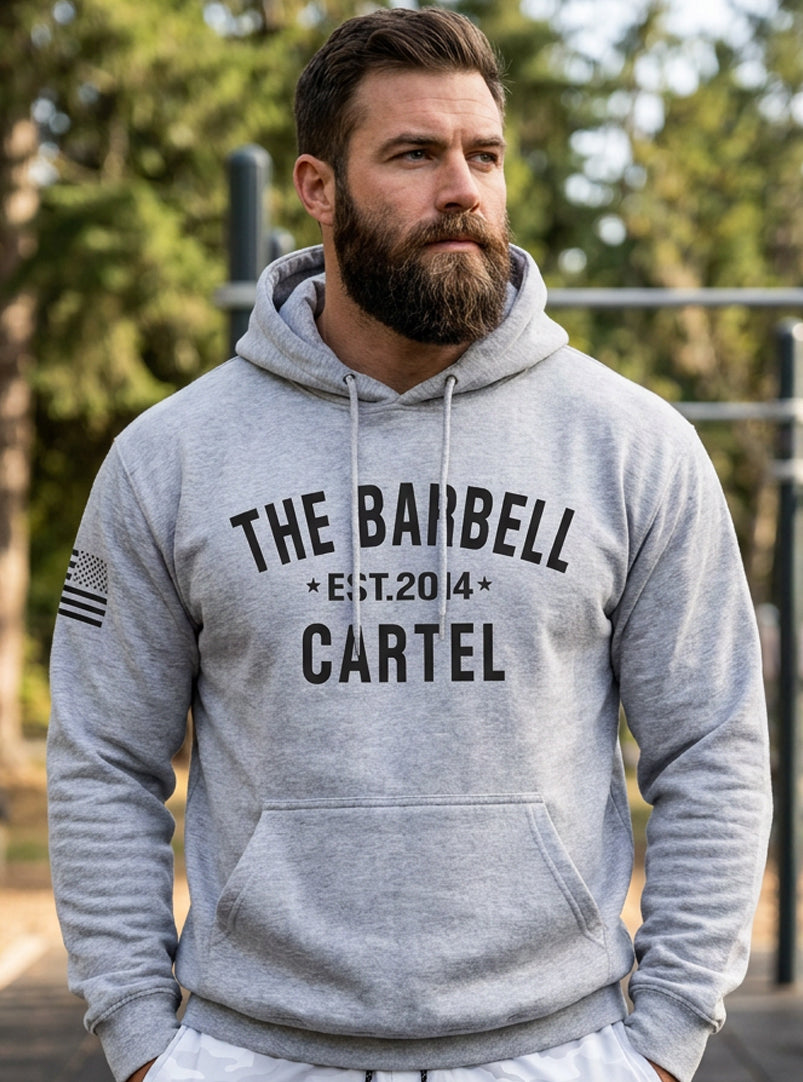 Classic Logo Hoodie - Heather Grey - front view on model