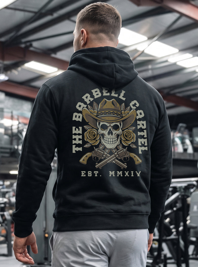 Outlaw Hoodie - Black - back view on model