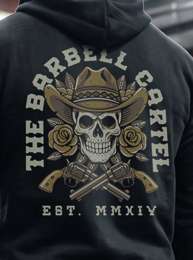 Outlaw Hoodie - Black - back view on model