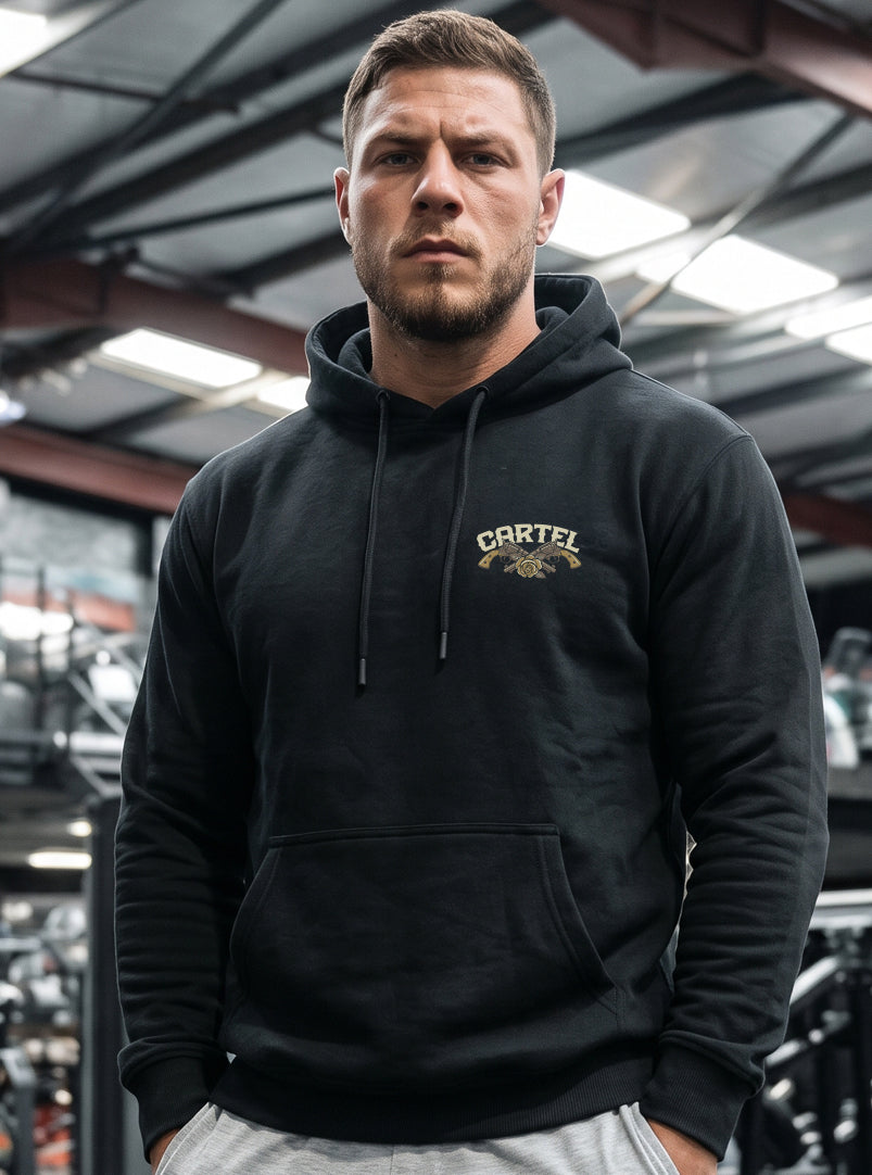 Outlaw Hoodie - Black - front view on model