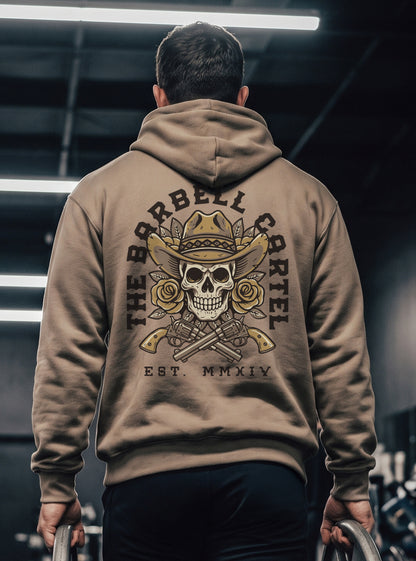 Outlaw Hoodie - Safari - back view on model
