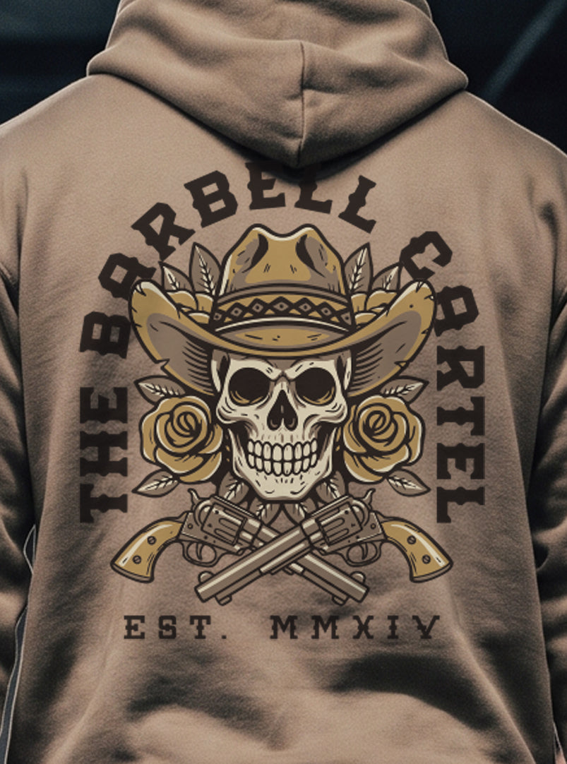 Outlaw Hoodie - Safari - back view on model