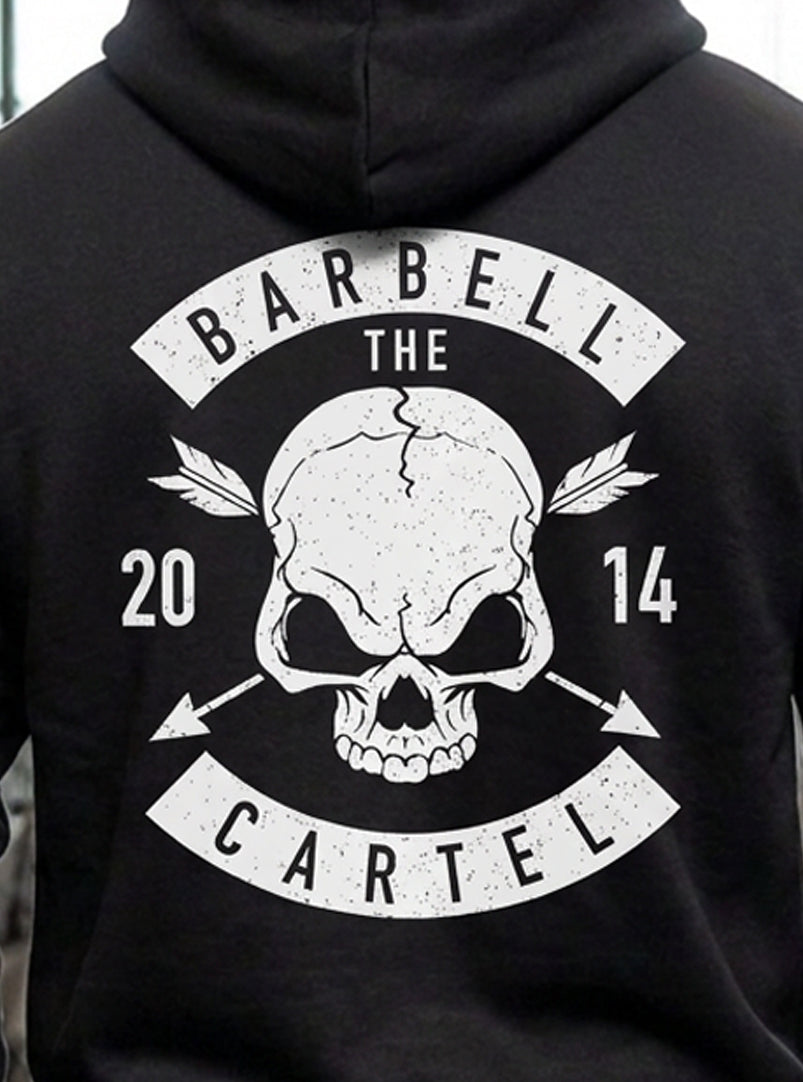 Skull & Arrow Hoodie - Black - back view on model