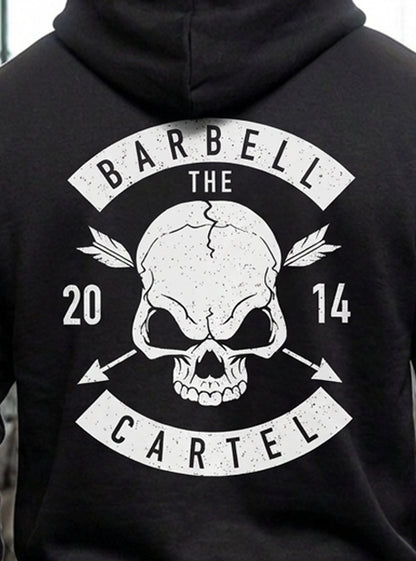 Skull & Arrow Hoodie - Black - back view on model