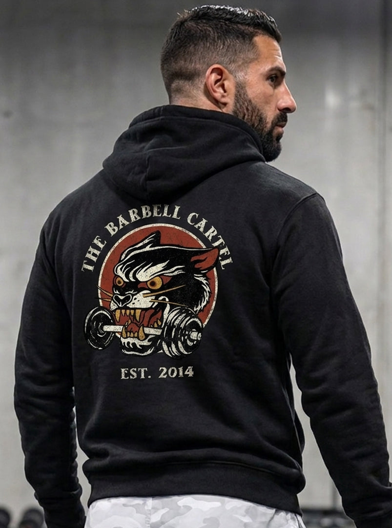 Wild Cat Hoodie - Black - back view on model