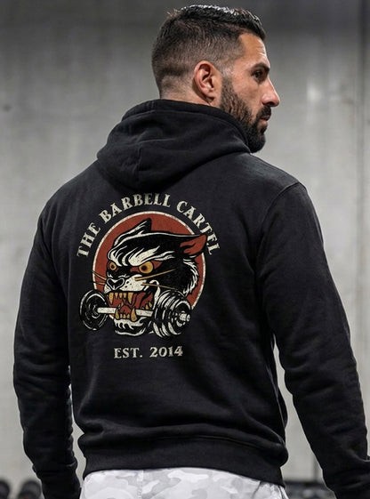Wild Cat Hoodie - Black - back view on model