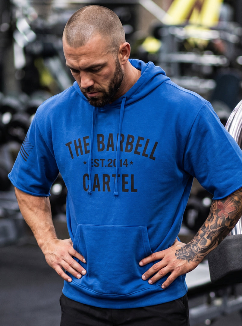 Classic Logo Pump Cut Hoodie - Electric Blue (Limited Edition) - front view on model