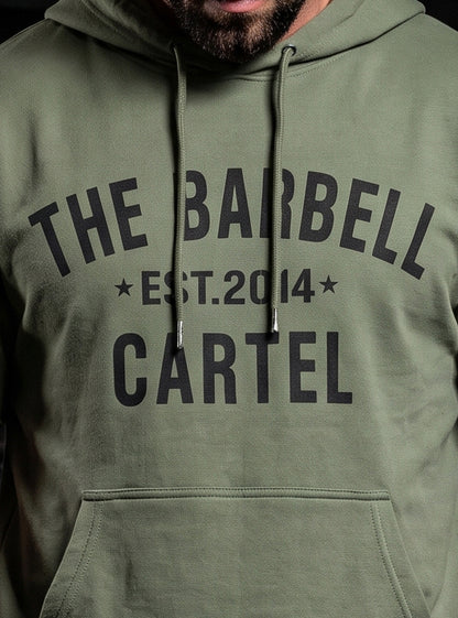 Classic Logo Pump Cut Hoodie - Fern Green - front view on model