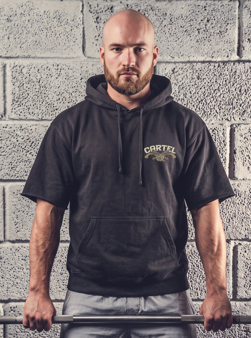 Outlaw Pump Cut Hoodie - Black - front view on model