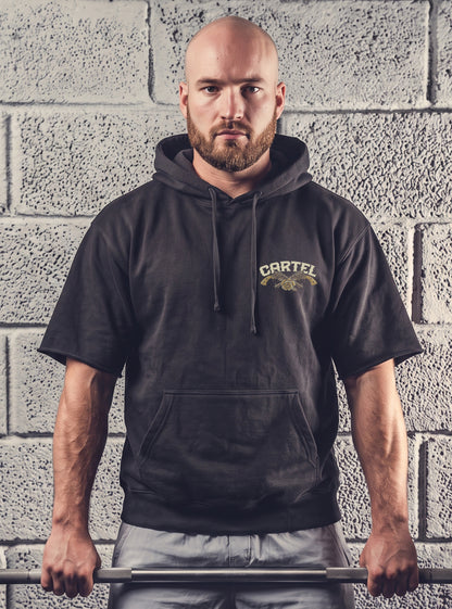 Outlaw Pump Cut Hoodie - Black - front view on model