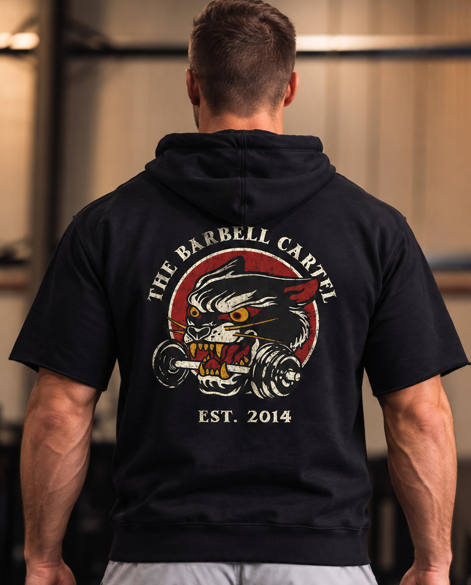 Wild Cat Pump Cut Hoodie - Black - back view on model