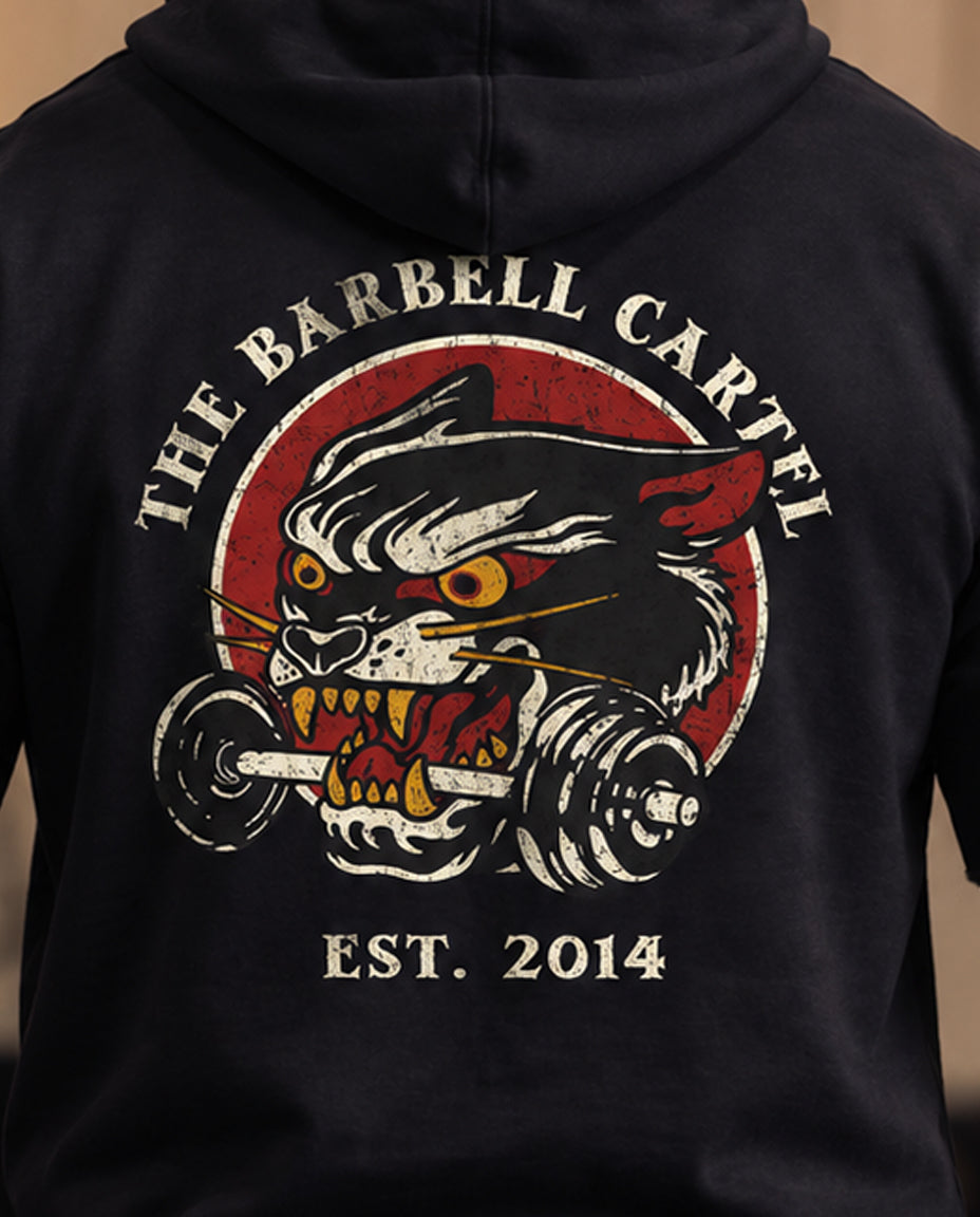 Wild Cat Pump Cut Hoodie - Black - back view on model